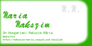 maria makszim business card