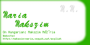 maria makszim business card